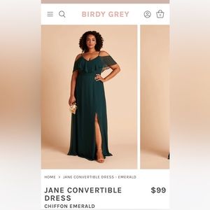JANE CONVERTIBLE DRESS
$99
CHIFFON EMERALD
